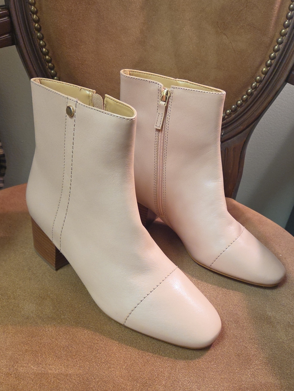 Talbots Harlow Blush Pink Genuine Leather Boots Made In Brazil Sz 10